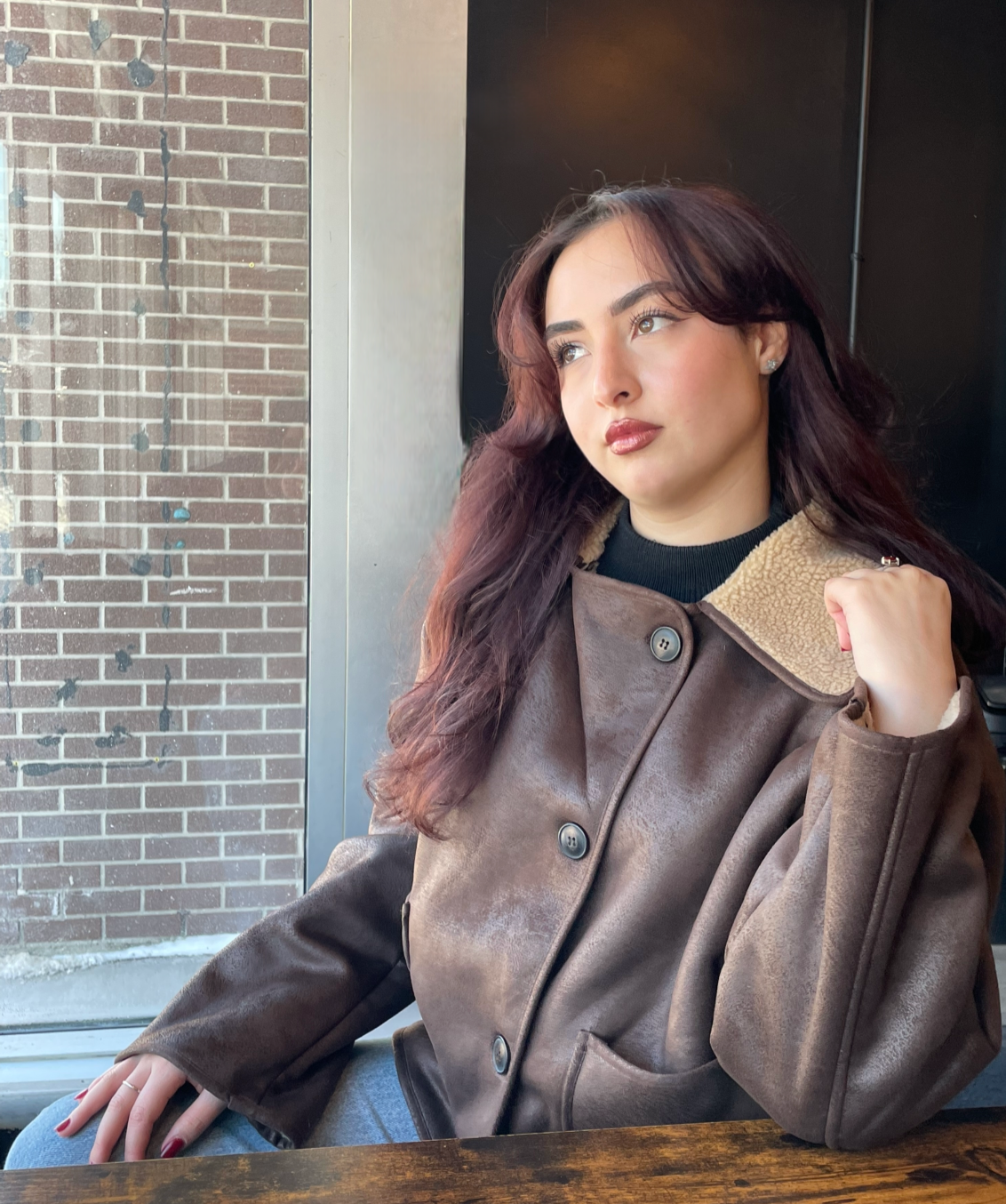 Obsidian Brown Vegan Leather Coat