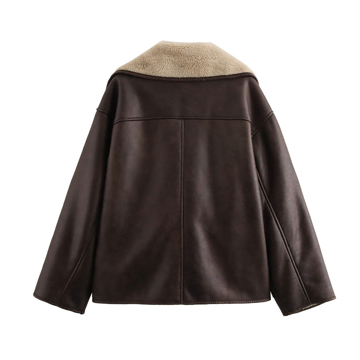 Obsidian Brown Vegan Leather Coat