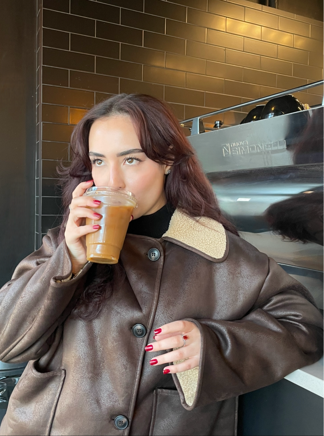 Obsidian Brown Vegan Leather Coat